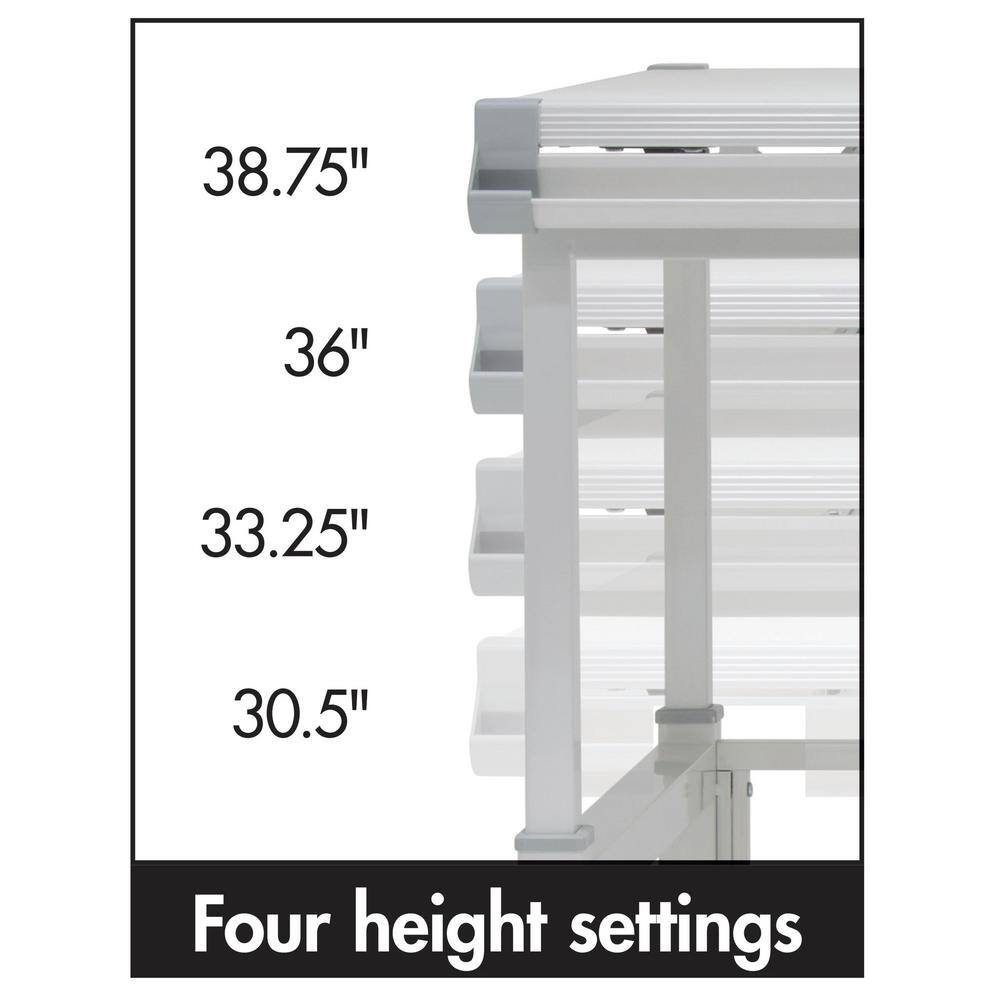 CraftMaster Adjustable Wood Drafting Table with Dual Top and Storage Drawers