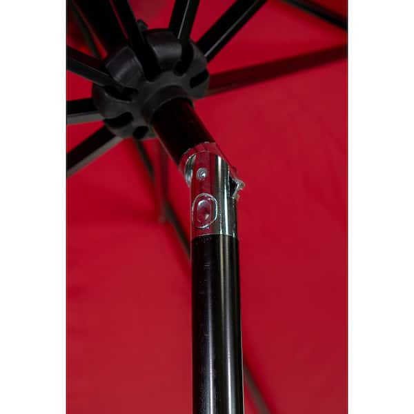 9 ft. Round 8-Rib Steel Market Patio Umbrella in Burgundy