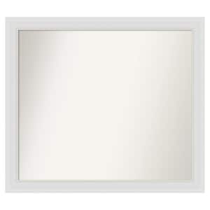 Flair Soft White Narrow 34 in. x 30 in. Custom Non-Beveled Satin Recyled Polystyrene Bathroom Vanity Wall Mirror