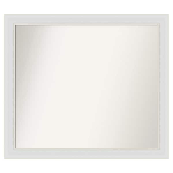 Amanti Art Flair Soft White Narrow 34 in. x 30 in. Custom Non-Beveled Satin Recyled Polystyrene Bathroom Vanity Wall Mirror