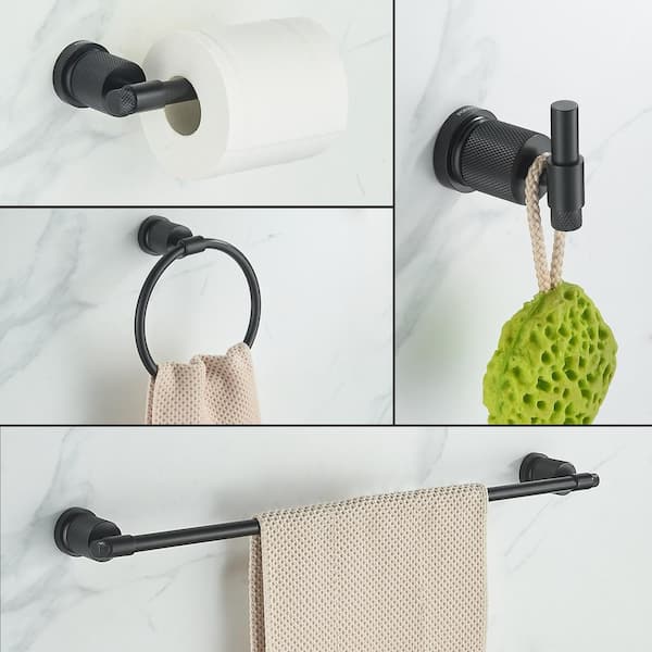 bgl 4-piece bathroom hardware set,brushed nickel bathroom accessories kit  metal 24 towel bar set towel ring toilet paper hol