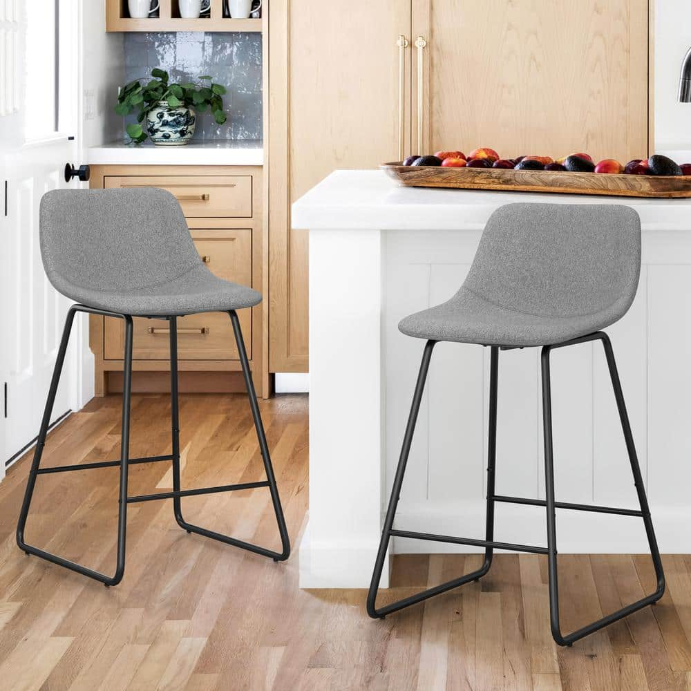 LUE BONA Alexander 24 In Gray Bar Stools Low Back Metal Frame Counter   Gray Bar Stools 24dpthd23ylsd 4 64 1000 