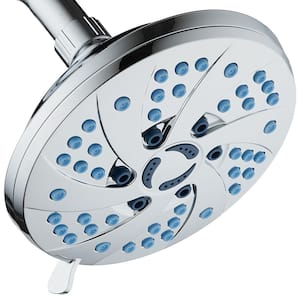 6-Spray Patterns with 2.5 GPM flow rate 6 in. Dia wall mount Fixed Showerhead in All-Chrome