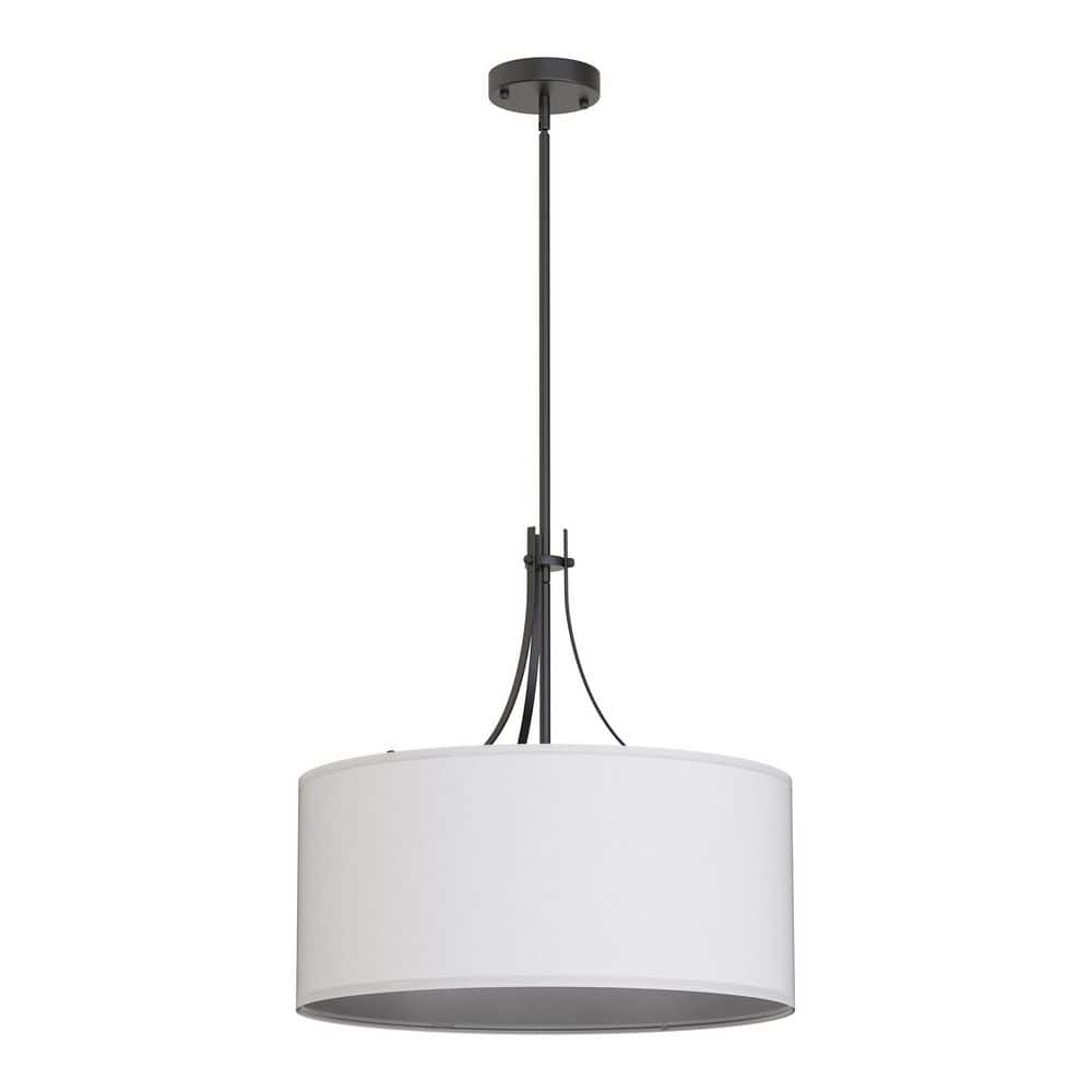 20 in. 5-Light Modern Black Drum Chandelier with Fabric Shade Pendant Light Candlestick Design for Dining Island price history on PriceWatchPro