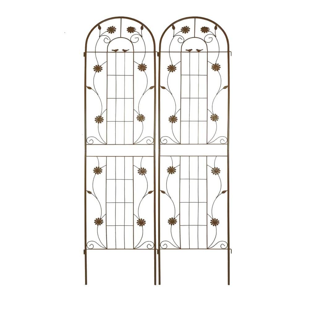 86.7 in. H 2 Pack Metal Garden Trellis Rustproof for Climbing Plants Outdoor Flower Support Brown price history on PriceWatchPro