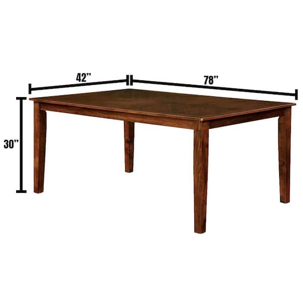 Hillsview I 78 in. Brown Cherry Transitional Style Dining Table