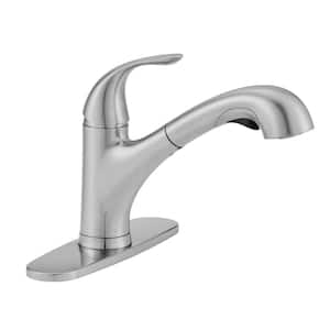 Market Single-Handle Pull-Out Sprayer Kitchen Faucet in Stainless Steel