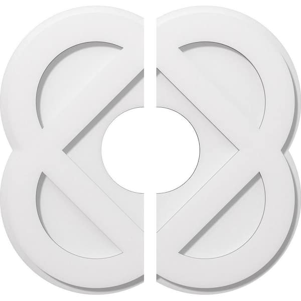 Ekena Millwork 1 in. P X 8 in. C X 20 in. OD X 6 in. ID Charlotte Architectural Grade PVC Contemporary Ceiling Medallion, Two Piece