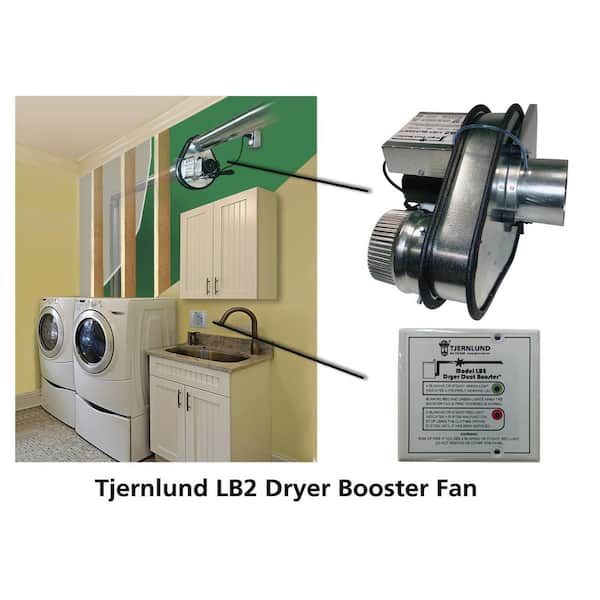 Power assisted dryer booster fan