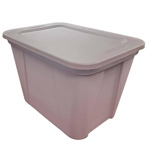 Hdx 20 Gal Tote Dusty Mauve 2120 4417908 The Home Depot Hdx 20 Gal Tote Dusty Mauve 2120, 20 Gallon Storage Tote