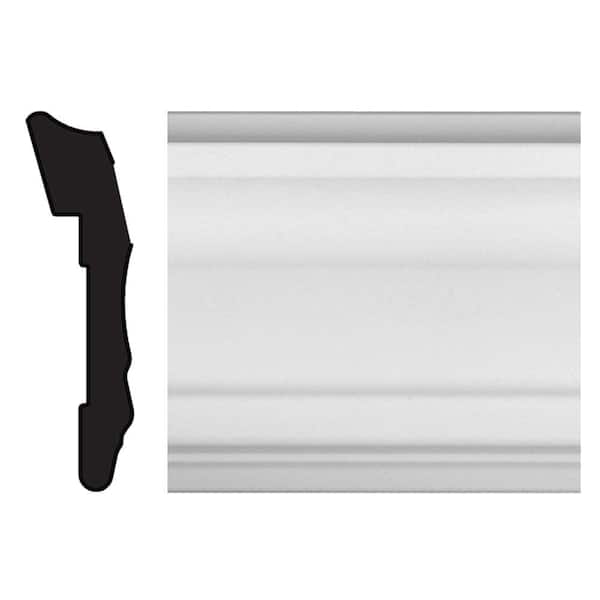 TRIMFINITY 49/64 in. x 2-41/64 in. x 96 in. Polystyrene White Chair Rail Moulding