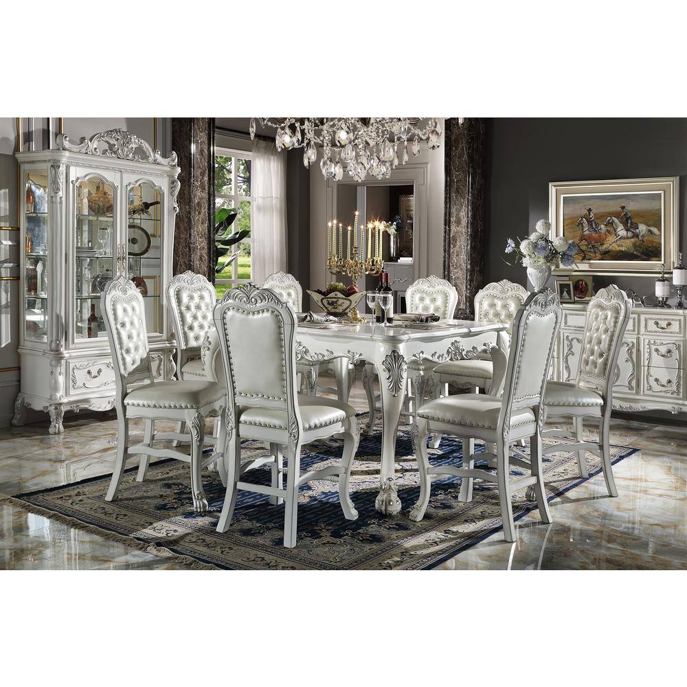 Dresden Bone White 55" Square Counter Height Dining Table