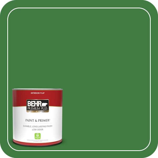 BEHR PREMIUM PLUS 1 qt. #M390-7 Hills of Ireland Flat Low Odor Interior Paint & Primer