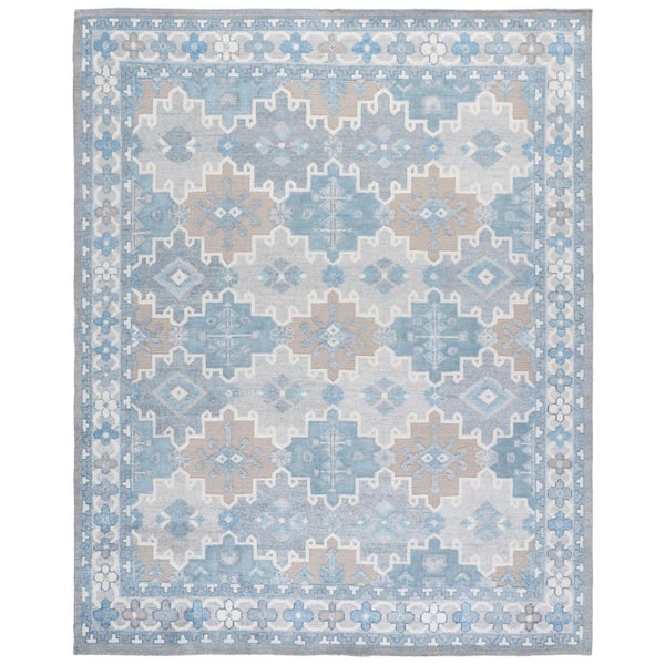 Paseo 8 ft. x 10 ft. Blue Geometric Diamond Area Rug