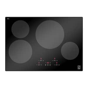 30" Induction Cooktop with 4 Burners in Black