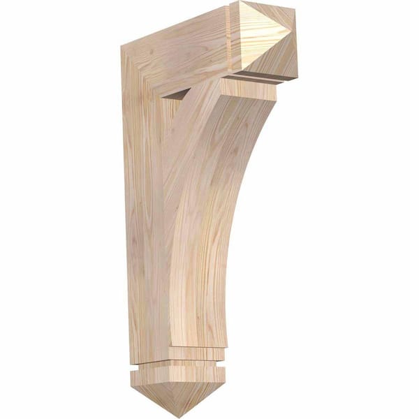 Ekena Millwork 5.5 in. x 32 in. x 20 in. Douglas Fir Thorton Arts and Crafts Smooth Bracket