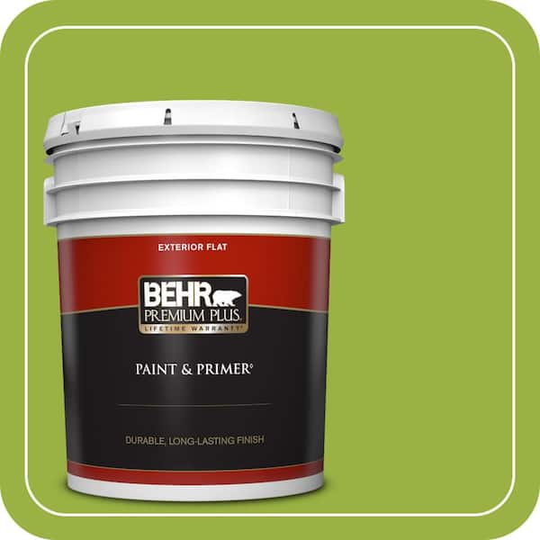 BEHR PREMIUM PLUS 5 gal. #410B-7 Bamboo Leaf Flat Exterior Paint & Primer