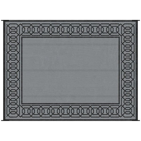 143.8 in. x 107.8 in. Reversible Outdoor Rug, Waterproof Plastic Straw Floor Mat, Portable RV Camping Carpet