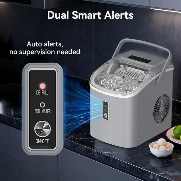 im⭐️  SIMZLIFE 9.4 in. 26.5lb/24H Bullet Ice Countertop Portable Ice