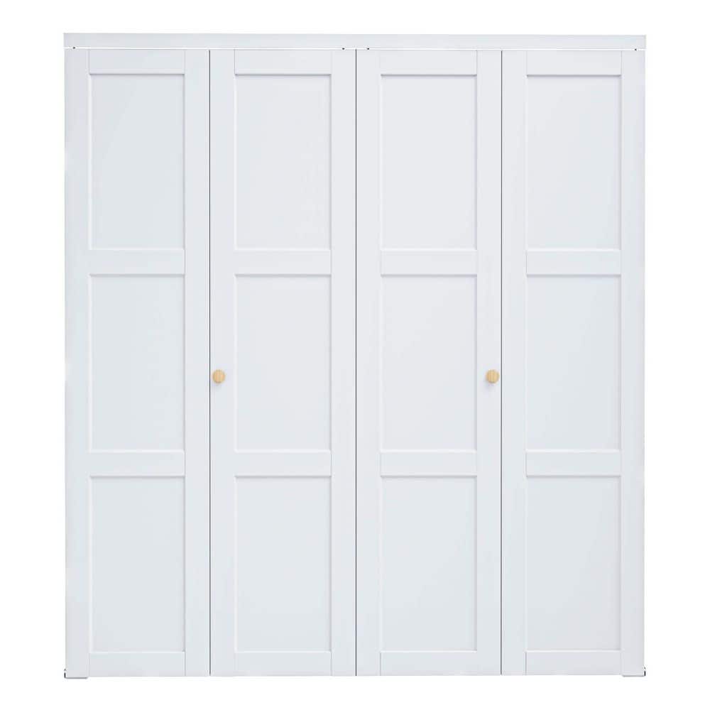 ARK DESIGN 72 in. x 96 in. 3-Lite Solid Core Panel White Primed ...