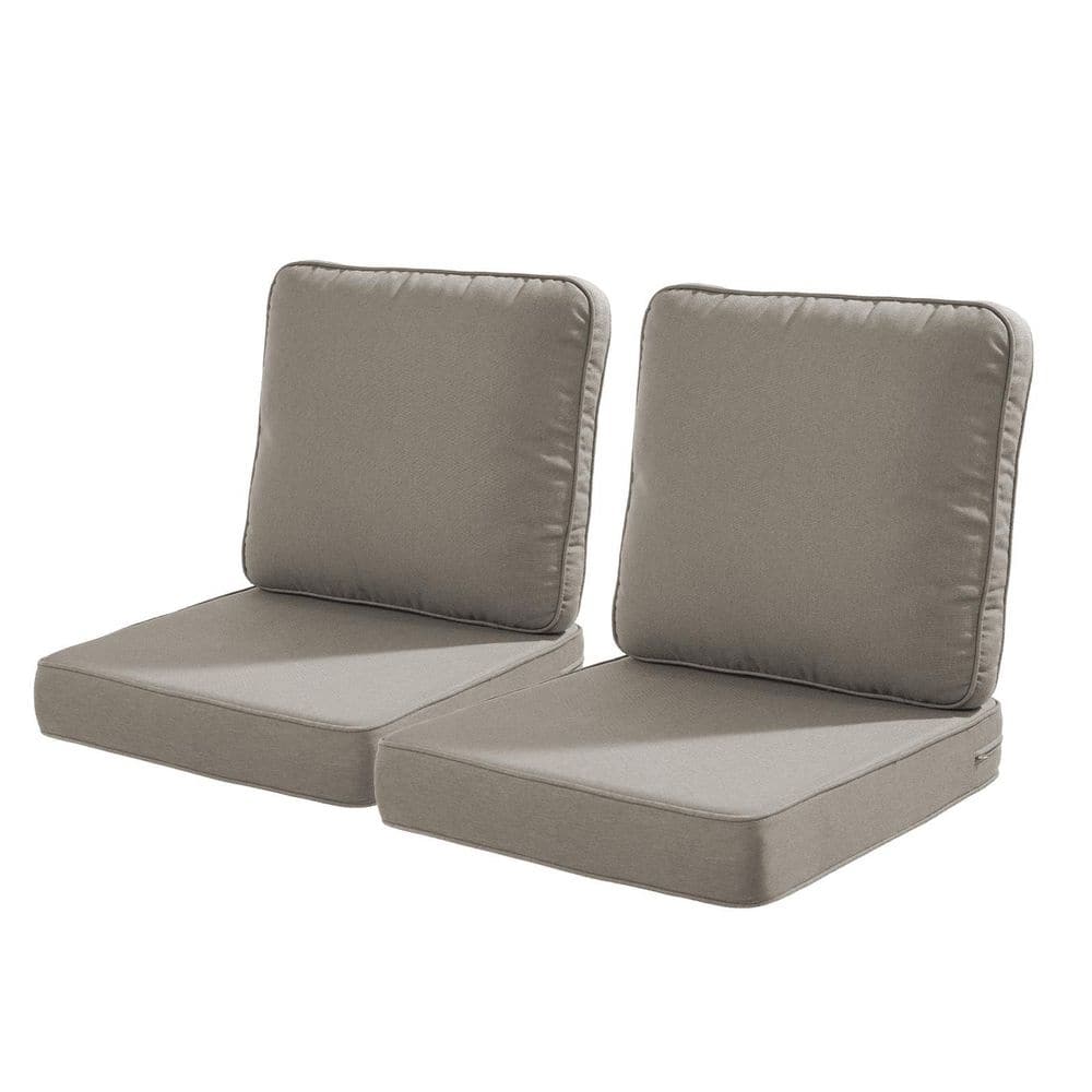 23 in. x 24 in. x 4 in. 4-Piece Deep Seating Outdoor Lounge Chair Replacement Cushion and Back Pillow in Light Gray price history on PriceWatchPro