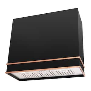 36 in. Stainless Steel Range Hood with Powerful Vent Motor, 600 CFM, 3-Speed, Wall Mount, in Black with Copper