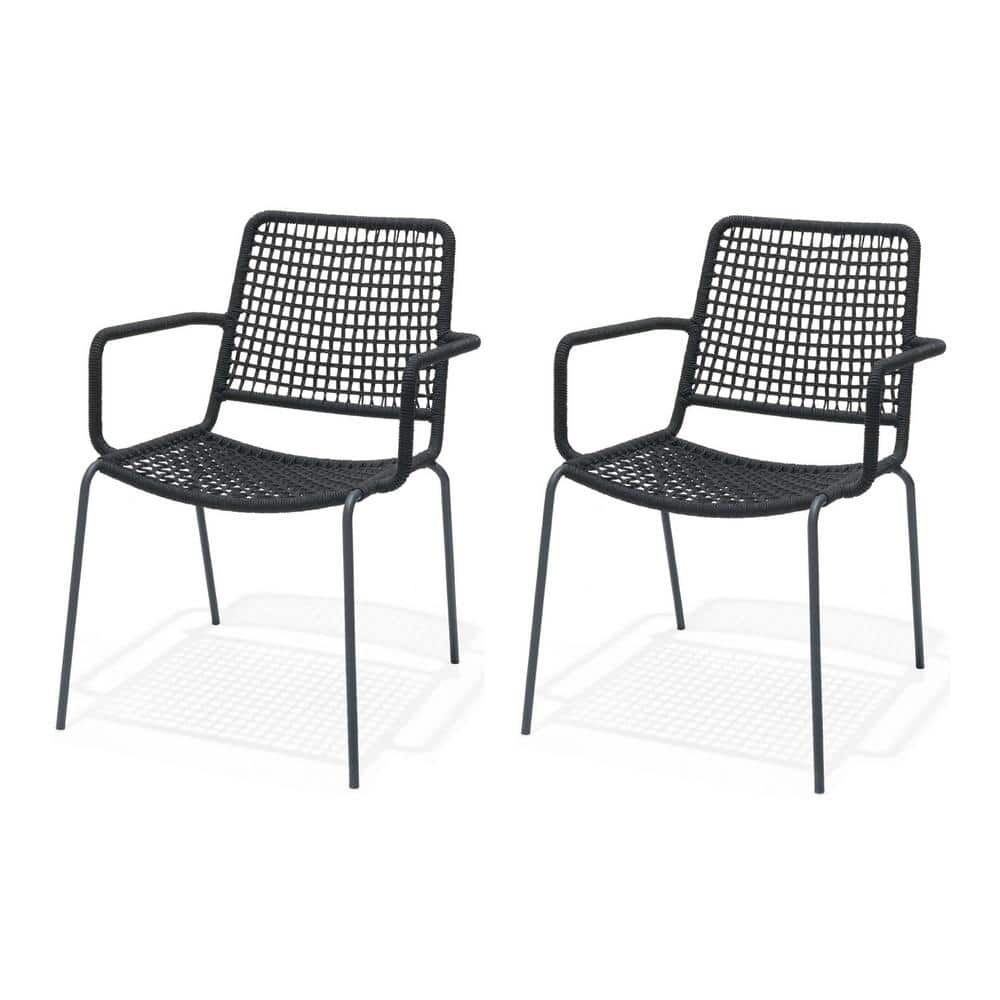Reviews for Amazonia Rhine Black Stacking Metal Outdor Dining Chair
