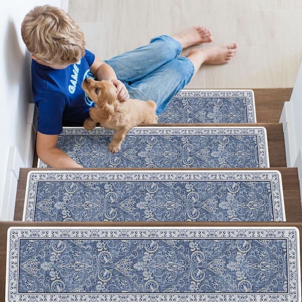 8 in. x 30 in. Crystal Velvet Non-Slip Stair Tread Cover (Set of 15)