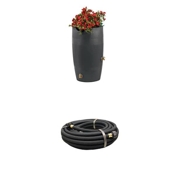1/2 in. x 50 ft. Soaker Hose and 50 Gal. Havana Dark Granite Rain Barrel Combo