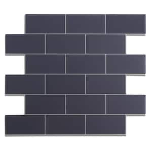 12 in. x 12 in. PVC Navy Blue Peel and Stick Backsplash Subway Tiles for Kitchen (20-Sheets/20 sq. ft.)