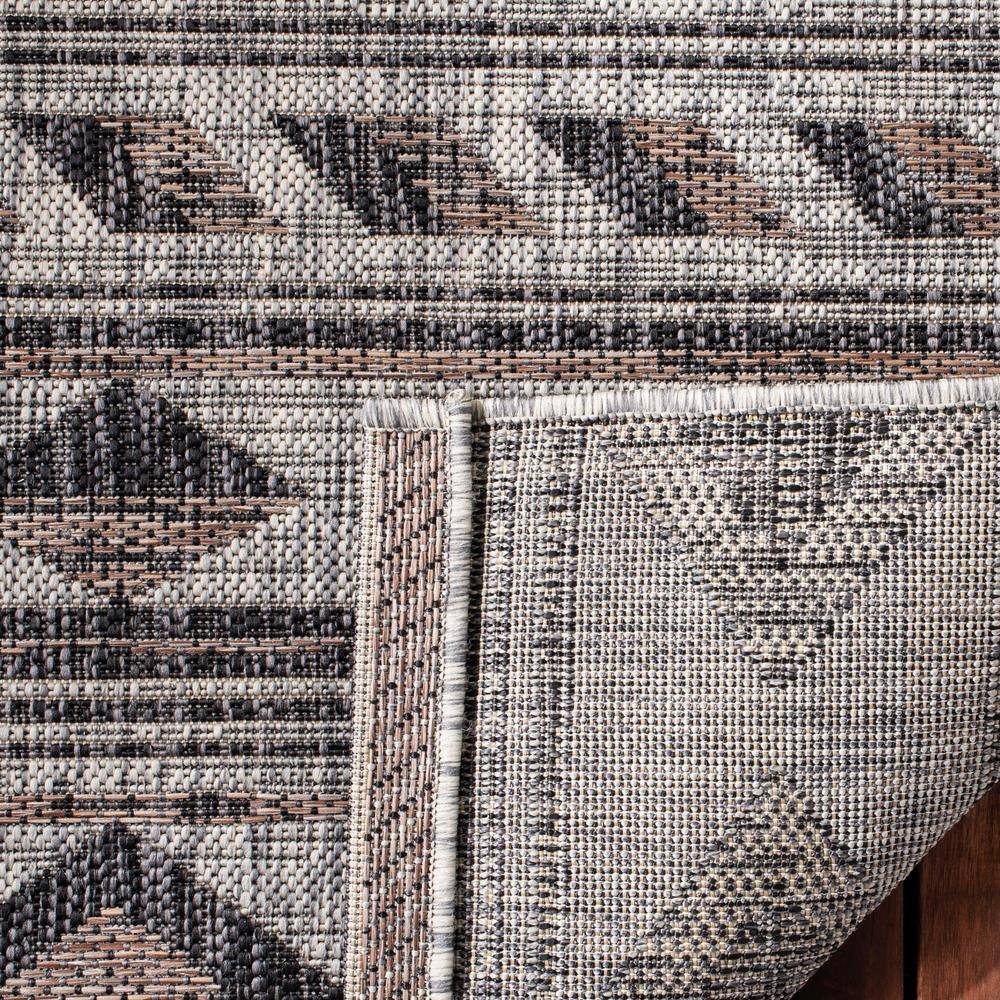 Grey/Black Rectangular Synthetic Flat Woven Area Rug