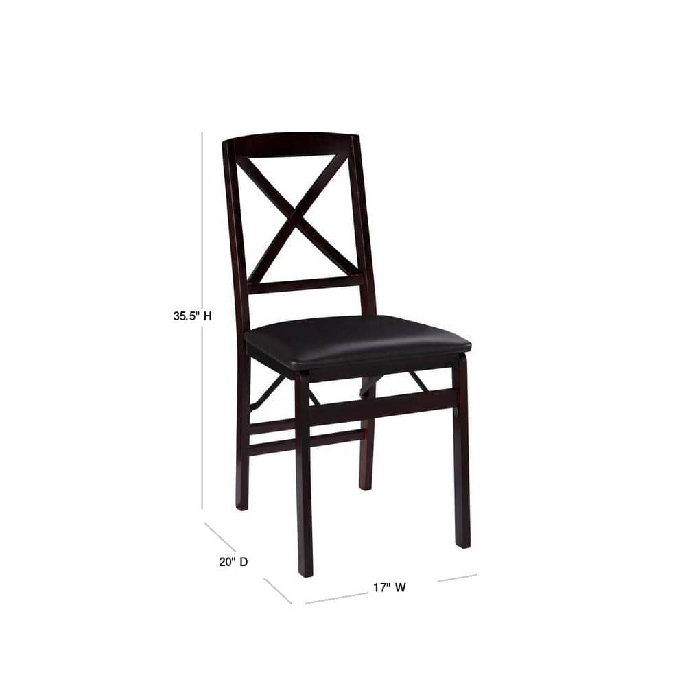 Brown Faux Leather High Cross Back Side Chair Set