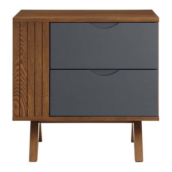 Modway Dylan Nightstand, Walnut Gray