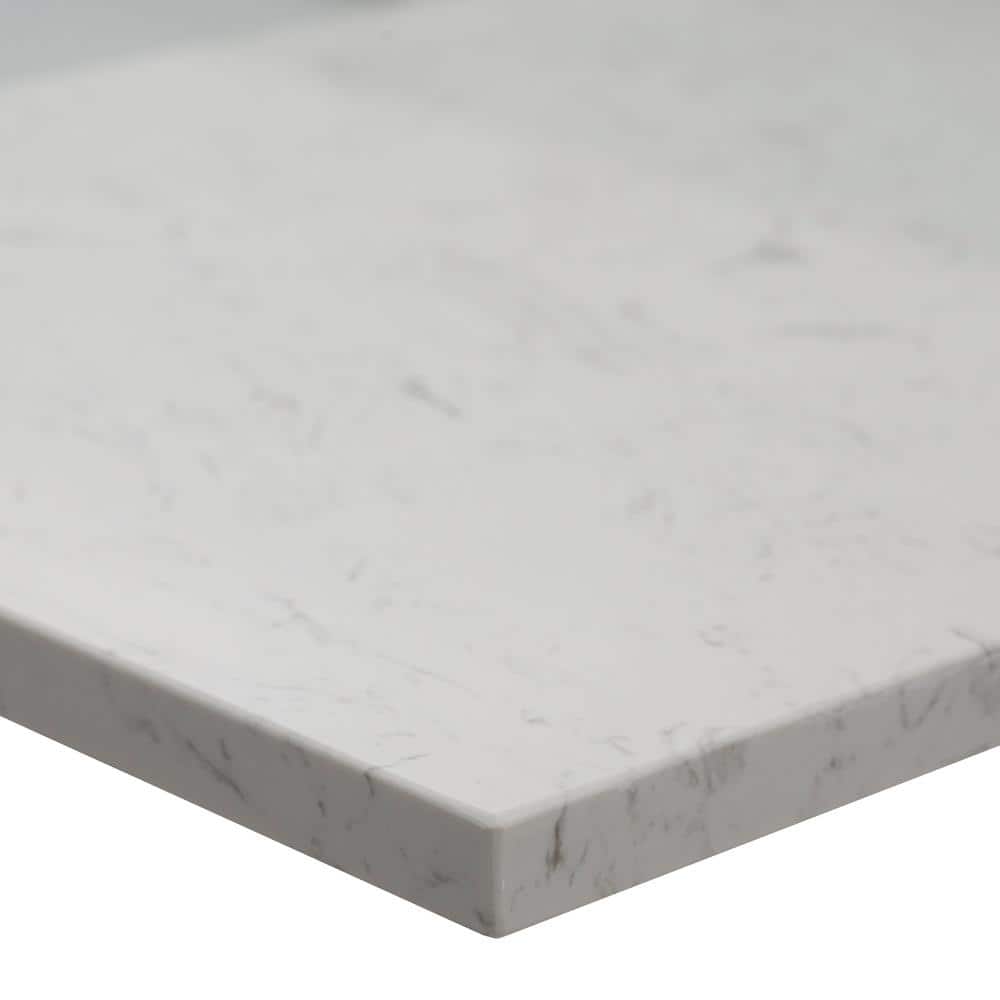 49 in. White Marble Vanity Top with Single Sink