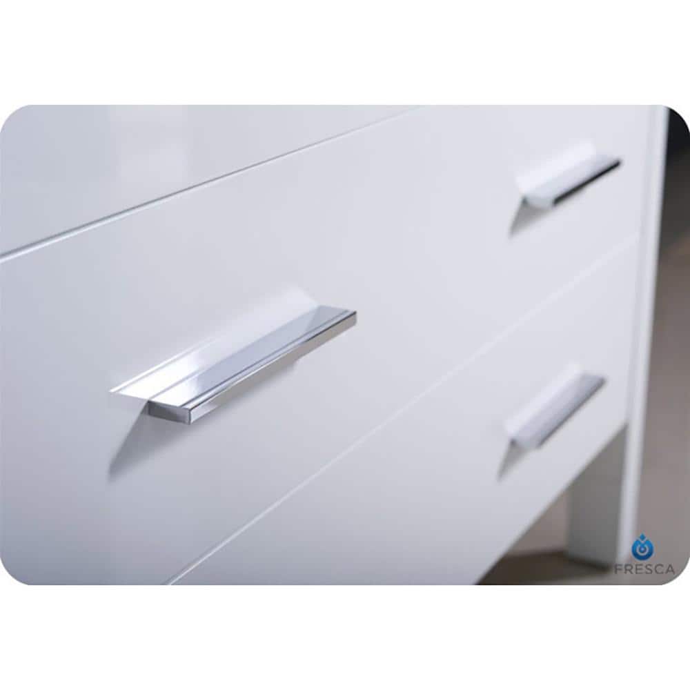 White Engineered Wood Freestanding Modern Bathroom Vanity Base