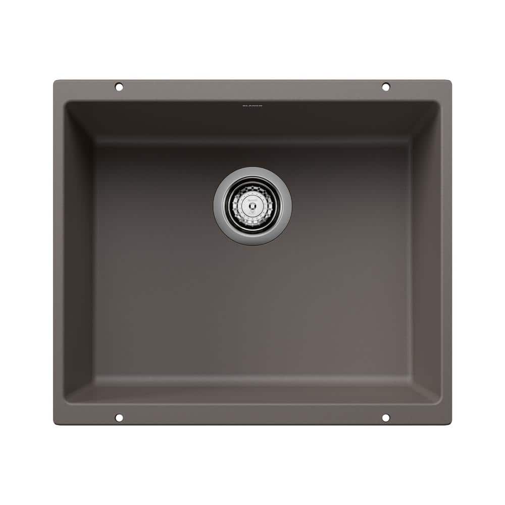 PRECIS 20.87 in. Undermount Single Bowl Volcano Gray Granite Composite Kitc