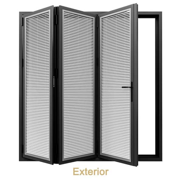 TEZA DOORS Teza 85 Series 96 in. x 80 in. Matte Black Left to