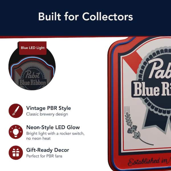 American Art Decor 18.75 in. x 16 in. Red Pabst Blue Ribbon Shield