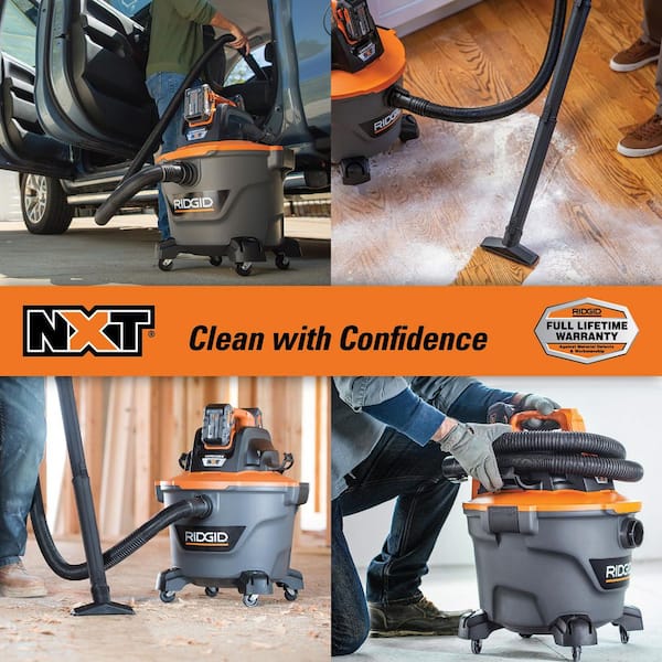 RIDGID 9 Gal. 18V Cordless Portable NXT Shop Vacuum HD0919 Wet Dry