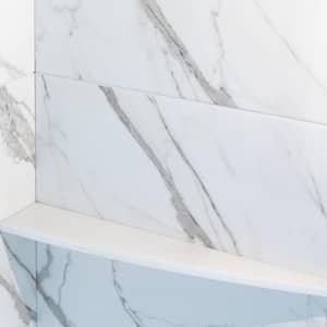 Thassos Ledge White 4.25 in x 23.5 in Polished Marble Wall Mount Corner Shelf (0.50 Sq. Ft./Each)