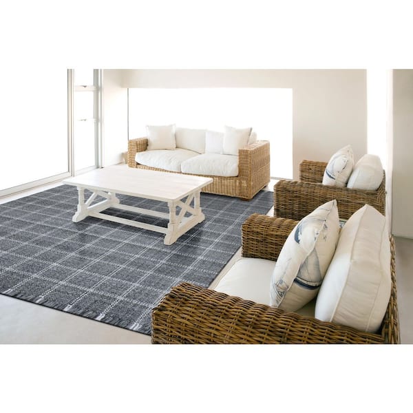 Titus 8 ft. X 10 ft. Grey/Ivory Geometric Indoor Area Rug
