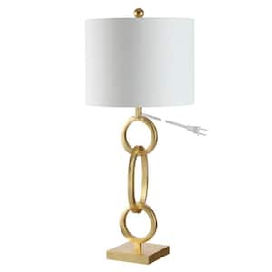 Alaia 29.5 in. Gold Table Lamp with White Shade