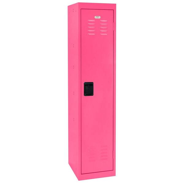 Sandusky 66 in. H x 15 in. W x 18 in. D Single-Tier Welded Steel Storage Locker in Pom Pom Pink