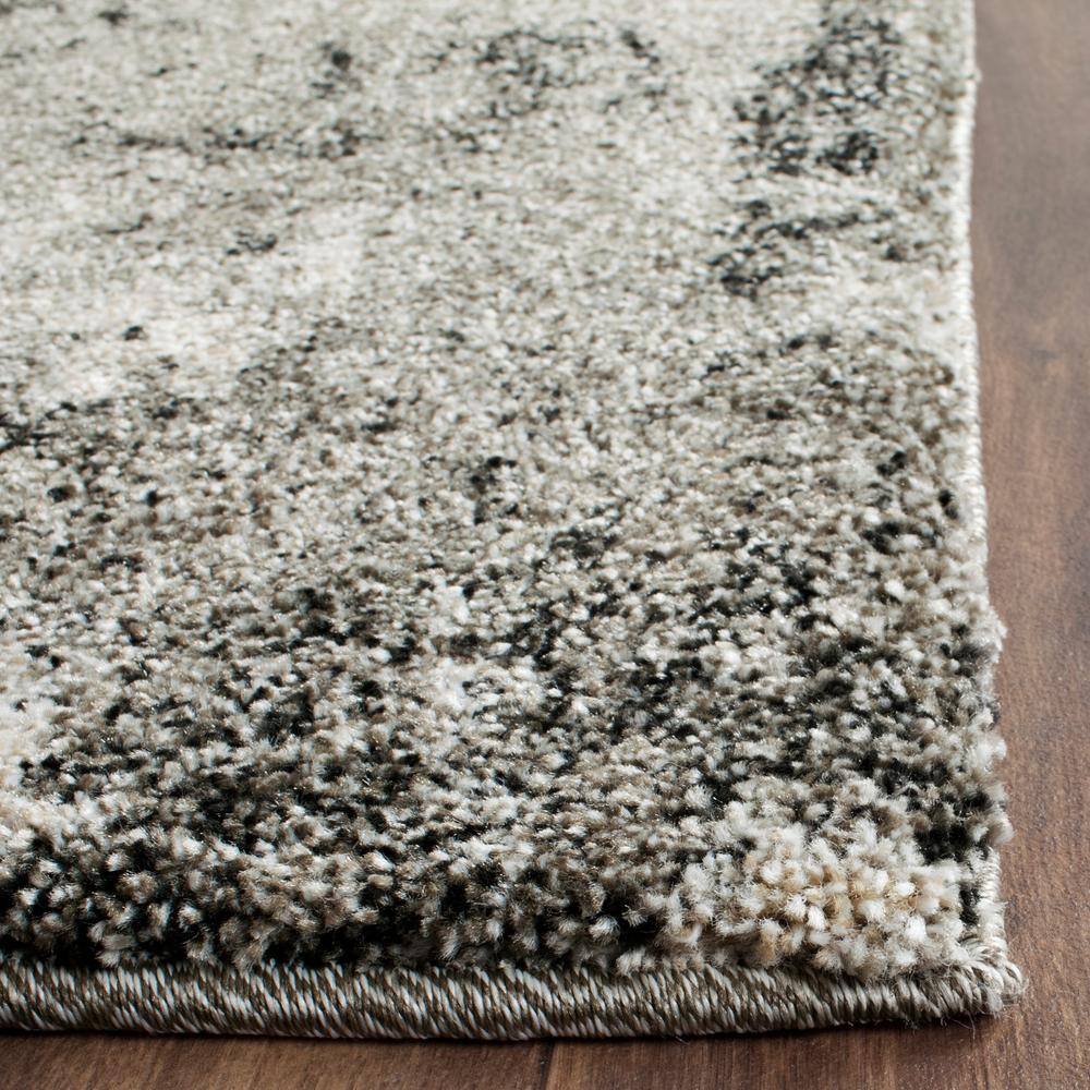 Luxurious Gray Abstract Shag Rectangular Rug - Easy Care, Stain-resistant