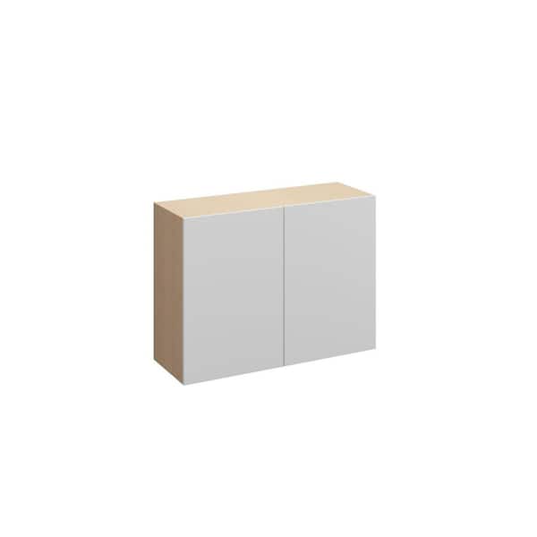 Ithaca Slab 30 in. W x 24 in. H x 12 in. D in Super White Plywood Assembled Wall Cabinet