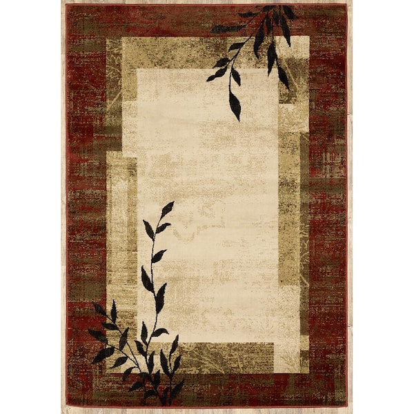Home Decorators Collection Linwood Red 5 ft. x 7 ft. Border Area Rug