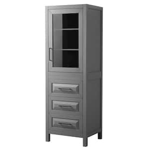 Daria 24 in. W x 20 in. D x 71.25 in. H Dark Gray Bathroom Linen Storage Tower Cabinet