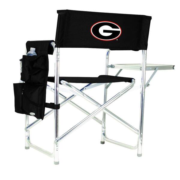 Picnic Time University of Georgia Black Sports Chair with Embroidered Logo