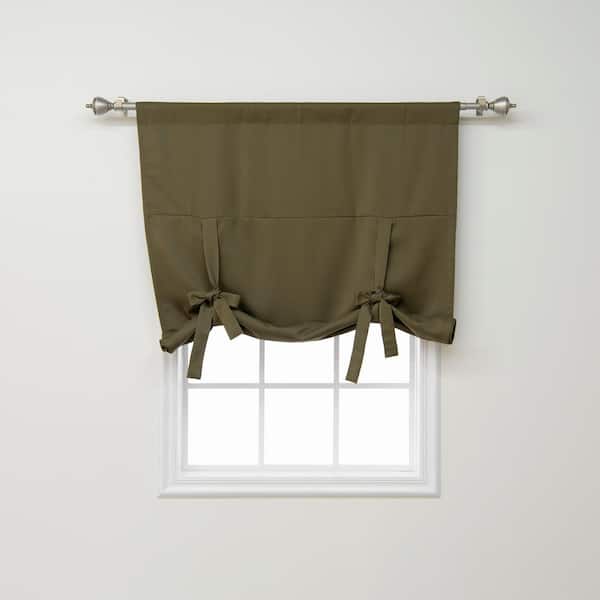 Best Home Fashion Olive Rod Pocket Blackout Curtain - 42 in. W x 63 in. L
