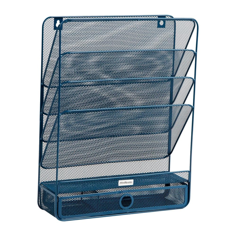 File Storage Mesh Mind Reader 4-Tier Vertical File Storage,Desktop Organizer,Wall Mount ...